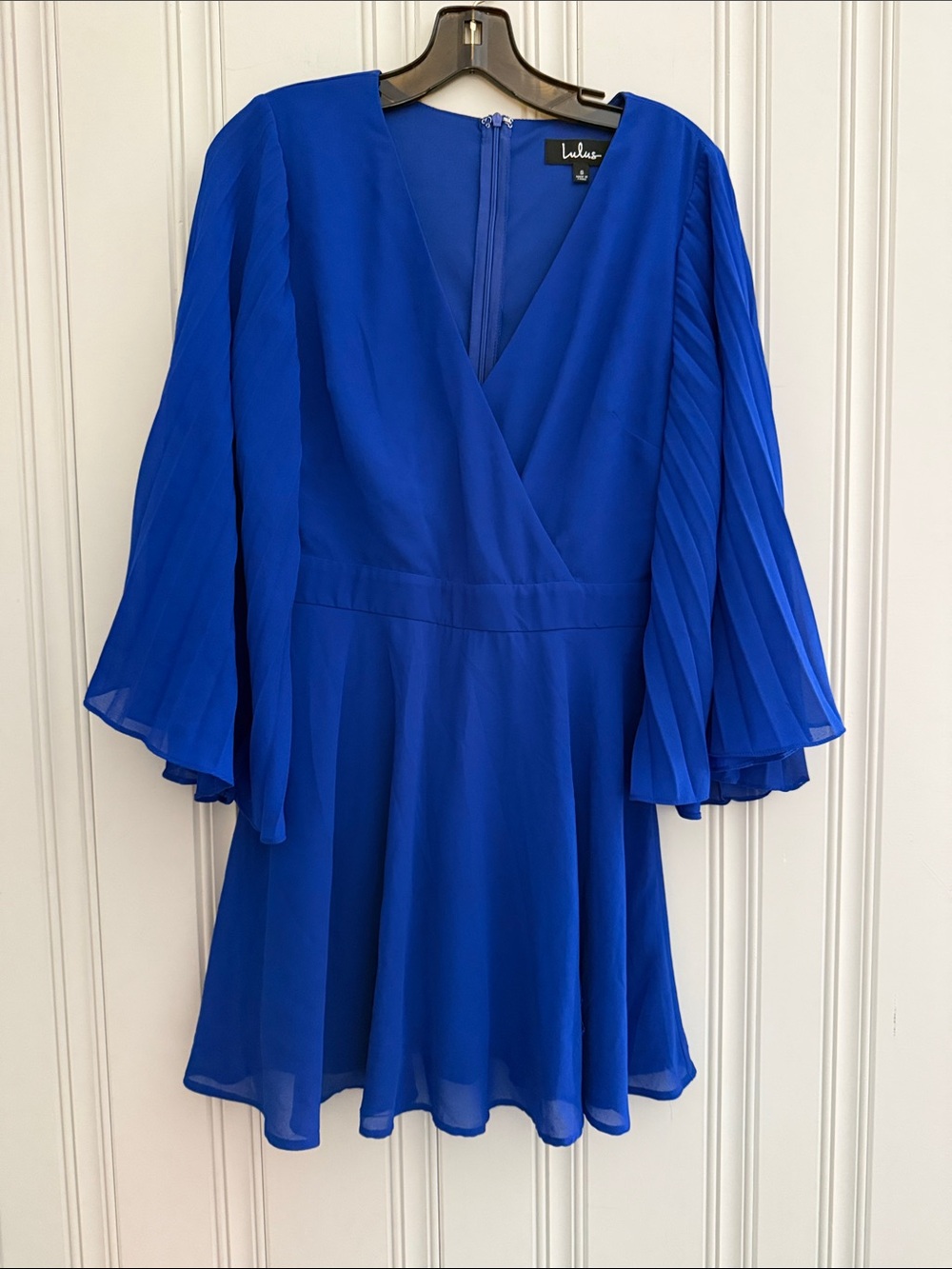Lulu's Royal Blue Long Sleeve Wrap Dress